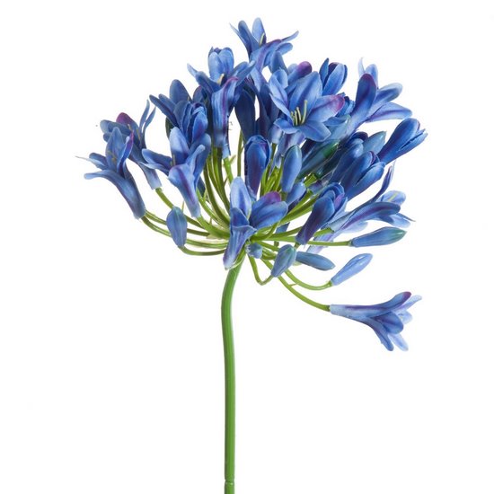 Kwiat sztuczny dekoracyjny AGAPANT niebieski Eurofirany - 76 cm - niebieski