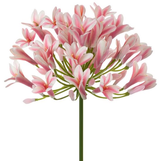 Kwiat sztuczny dekoracyjny AGAPANT różowy Eurofirany - 76 cm - jasnoróżowy