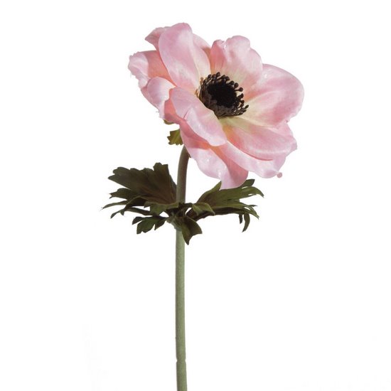 Kwiat sztuczny dekoracyjny ANEMON jasnoróżowy Eurofirany - 53 cm - jasnoróżowy