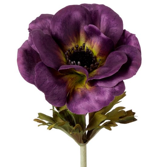 Kwiat sztuczny dekoracyjny ANEMON fioletowy Eurofirany - 53 cm - fioletowy