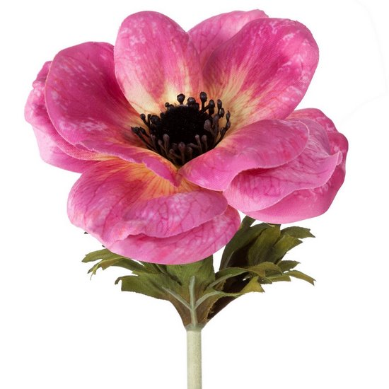 Kwiat sztuczny dekoracyjny ANEMON różowy Eurofirany - 53 cm - różowy