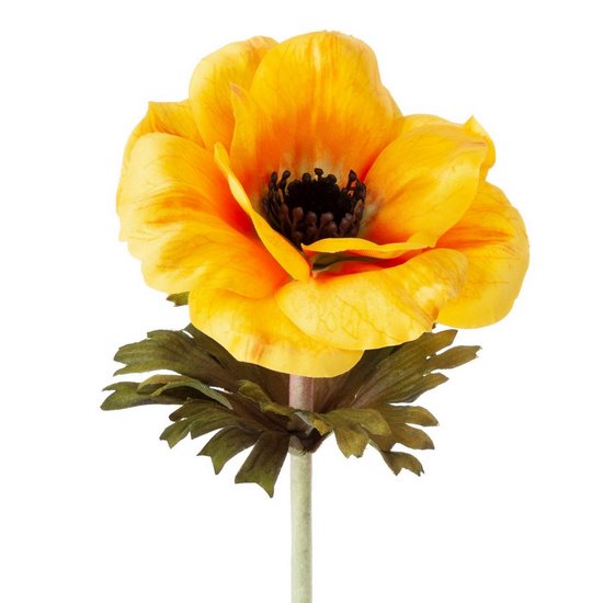 Kwiat sztuczny dekoracyjny ANEMON żółty Eurofirany - 53 cm - żółty