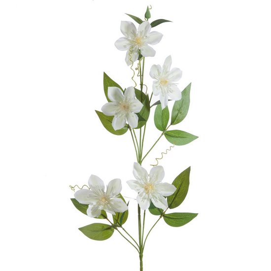 Sztuczny kwiat dekoracyjny POWOJNIK PNĄCZE amarantowy Eurofirany - 85 cm - kremowy