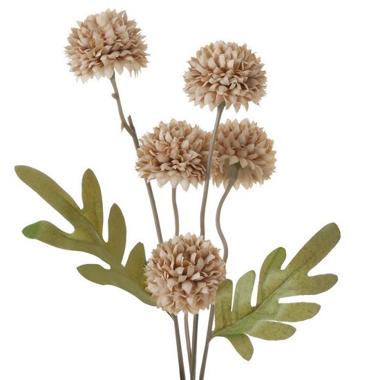 Kwiat sztuczny dekoracyjny CHRYZANTEMA beżowy Eurofirany - 52 cm - beżowy