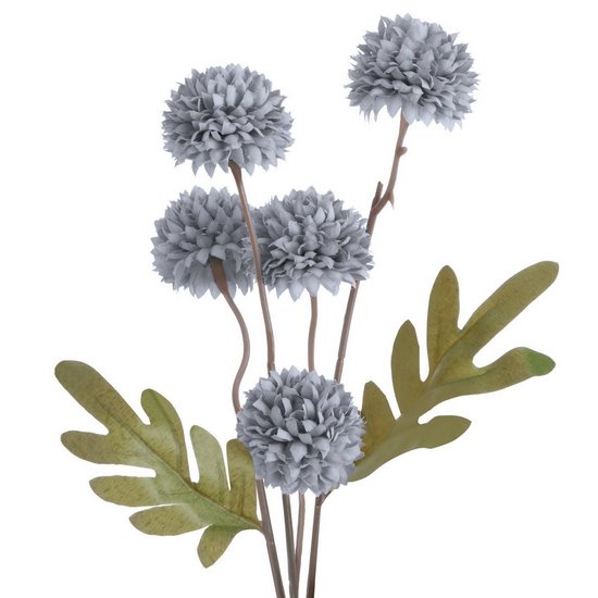 Kwiat sztuczny dekoracyjny CHRYZANTEMA popielaty Eurofirany - 52 cm - popielaty