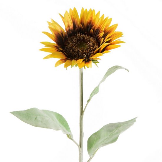 Kwiat sztuczny dekoracyjny SŁONECZNIK żółto-brązowy Eurofirany - ∅ 12 x 74 cm - żółty