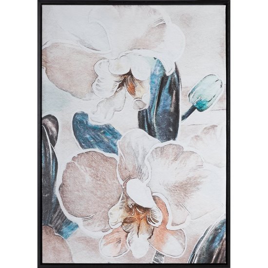 Obraz nadruk na płótnie z motywem kwiatów orchidei Eurofirany - 50 x 70 cm - beżowy
