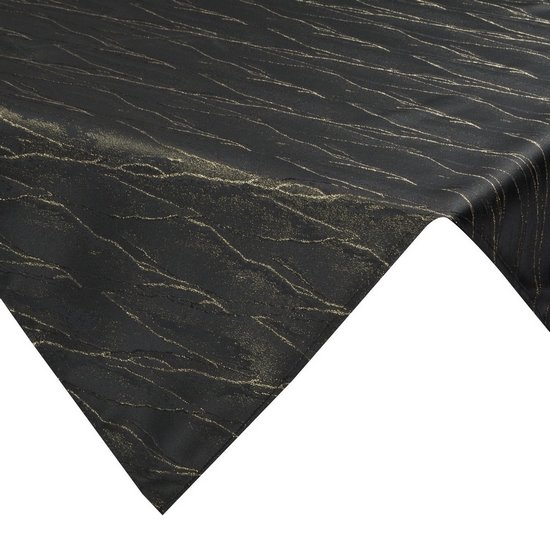 Obrus SUZANA zdobiony marmurowym wzorem, PLAMOODPORNY Eurofirany - 85 x 85 cm - czarny