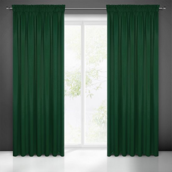 Zasłona BLACKOUT z gładkiej matowej tkaniny zaciemniającej Ella Line Eurofirany - 135 x 270 cm - zielony