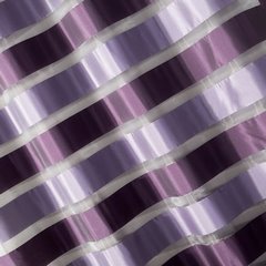 Zasłona poziome atłasowe pasy+organza odcienie fioletu przelotki 140x250cm - 140 X 250 cm - fioletowy 2