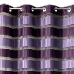 Zasłona poziome atłasowe pasy+organza odcienie fioletu przelotki 140x250cm - 140 X 250 cm - fioletowy 4