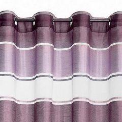 Zasłona poziome atłasowe pasy+organza odcienie fioletu przelotki 140x250cm - 140 X 250 cm - fioletowy 4