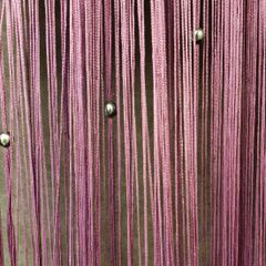 Firana SPAGETTI sznurkowa z koralikami 140x250 cm na taśmie fioletowa - 140 x 250 cm - fioletowy 3