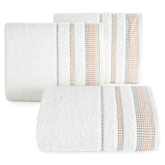 Ręcznik z bawełny z ozdobnym stebnowaniem 30x50cm - 30 X 50 cm - kremowy 1