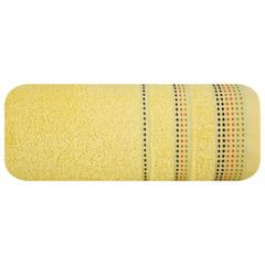 Ręcznik z bawełny z ozdobnym stebnowaniem 50x90cm - 50 X 90 cm - żółty 2