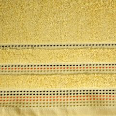 Ręcznik z bawełny z ozdobnym stebnowaniem 50x90cm - 50 X 90 cm - żółty 4