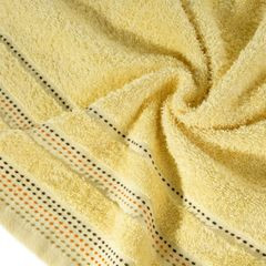 Ręcznik z bawełny z ozdobnym stebnowaniem 50x90cm - 50 X 90 cm - żółty 5