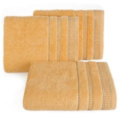 Morelowy ręcznik kąpielowy z dekoracyjnym stebnowaniem 30x50cm - 30 X 50 cm - pomarańczowy 1