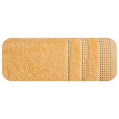 Ręcznik kąpielowy morelowy POLA z bawełny ze stebnowaną bordiurą 70x140 cm Eurofirany - 70 x 140 cm - pomarańczowy 2