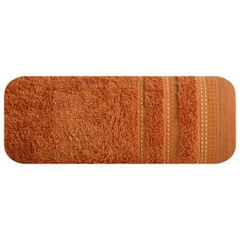 Ręcznik z bawełny z ozdobnym stebnowaniem 70x140cm - 70 X 140 cm - pomarańczowy 2