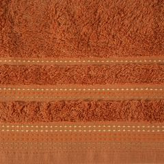 Ręcznik z bawełny z ozdobnym stebnowaniem 70x140cm - 70 X 140 cm - pomarańczowy 4