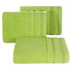 Ręcznik z bawełny z ozdobnym stebnowaniem 30x50cm - 30 X 50 cm - zielony 1