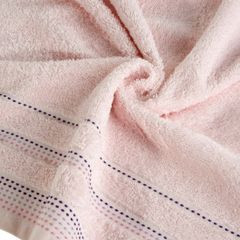 Ręcznik z bawełny z ozdobnym stebnowaniem 50x90cm - 50 X 90 cm - różowy 5