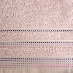 Ręcznik z bawełny z ozdobnym stebnowaniem 70x140cm - 70 X 140 cm - różowy 4
