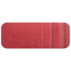 Ręcznik z bawełny z ozdobnym stebnowaniem 50x90cm - 50 X 90 cm - czerwony 2