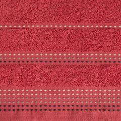 Ręcznik z bawełny z ozdobnym stebnowaniem 70x140cm - 70 X 140 cm - czerwony 4