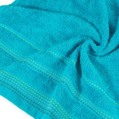 Ręcznik z bawełny z ozdobnym stebnowaniem 70x140cm - 70 X 140 cm - turkusowy 5