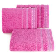 Ręcznik z bawełny z ozdobnym stebnowaniem 30x50cm - 30 X 50 cm - różowy 1