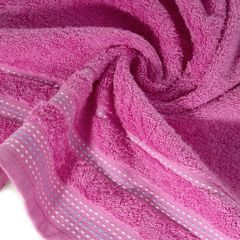 Ręcznik z bawełny z ozdobnym stebnowaniem 30x50cm - 30 X 50 cm - różowy 5