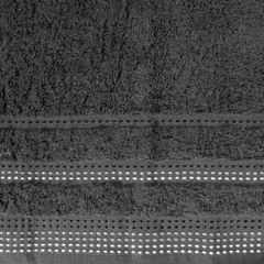 POLA POPIELATY RĘCZNIK KĄPIELOWY Z OZDOBNYM STEBNOWANIEM 50x90 cm EUROFIRANY - 50 X 90 cm - stalowy 4
