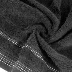 Ręcznik z bawełny z ozdobnym stebnowaniem 50x90cm - 50 X 90 cm - stalowy 5