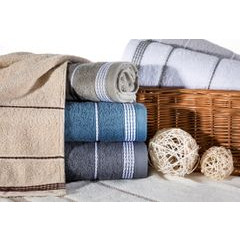Ręcznik z bawełny ze sznurkowym zdobieniem 50x90cm - 50 X 90 cm - kremowy 6