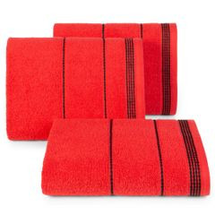 Ręcznik z bawełny ze sznurkowym zdobieniem 70x140cm - 70 X 140 cm - czerwony 1