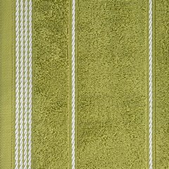 MIRA OLIWKOWY RĘCZNIK BAWEŁNIANY ZE STEBNOWANĄ BORDIURĄ 50x90 cm EUROFIRANY - 50 X 90 cm - oliwkowy 10