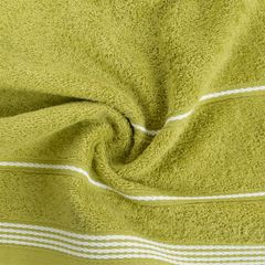Ręcznik z bawełny ze sznurkowym zdobieniem 70x140cm - 70 X 140 cm - oliwkowy 5