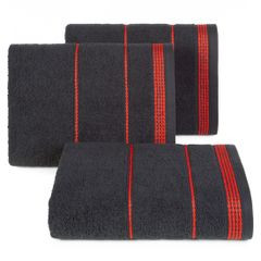 Ręcznik z bawełny ze sznurkowym zdobieniem 30x50cm - 30 X 50 cm - czarny 1