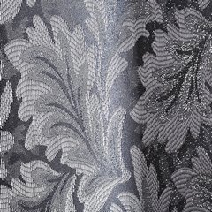 Zasłona MAYA ze srebrnym ornamentem Eurofirany - 140 x 250 cm - czarny 3