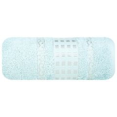 Ręcznik z haftowaną bordiurą w kosteczki błękitny 50x90 cm - 50 X 90 cm - niebieski 2