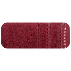 Ręcznik z bawełny z ozdobnym stebnowaniem 70x140cm - 70 X 140 cm - bordowy 2