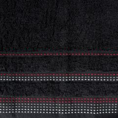 Ręcznik z bawełny z ozdobnym stebnowaniem 70x140cm - 70 X 140 cm - czarny 4