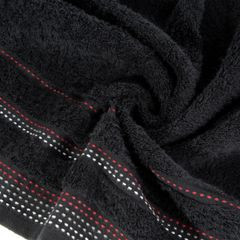 Ręcznik z bawełny z ozdobnym stebnowaniem 70x140cm - 70 X 140 cm - czarny 5