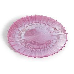 Talerz dekoracyjny różowe szkło  - ∅ 32 X 3 cm - różowy 1