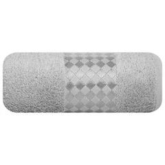 BAMBO 2 ręcznik kąpielowy z włókna bambusowego i bawełny z szeroką bordiurą Eurofirany - 50 x 90 cm - srebrny 2
