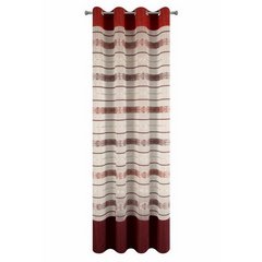 Wzorzysta zasłona do salonu biały czerwony przelotki 140x250 cm - 140 X 250 cm - biały/pomarańczowy 5