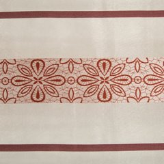 Wzorzysta zasłona do salonu biały czerwony przelotki 140x250 cm - 140 X 250 cm - biały/pomarańczowy 3