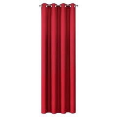 Zasłona gotowa RITA długa czerwona z matowej  gładkiej tkaniny  na przelotkach 140x250 cm EUROFIRANY - 140 x 250 cm - czerwony 6
